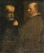 CAMBIASO, Luca Self-Portrait of the Artist While Painting His Father oil painting